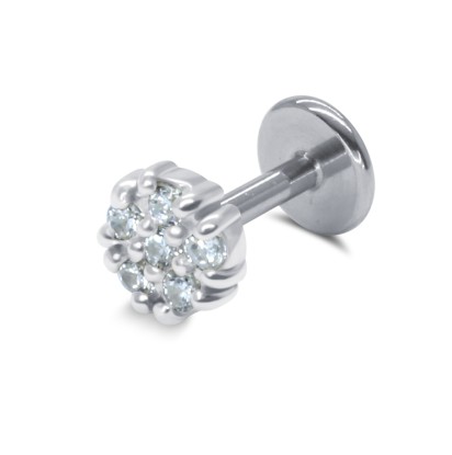 Round CZ Tragus Piercing TRP-2426